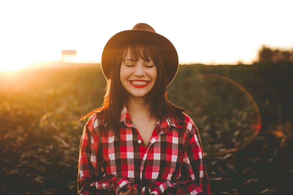 girl smiling to represent self-care