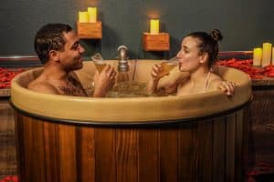 first date ideas in denver - couple at The Beer Spa