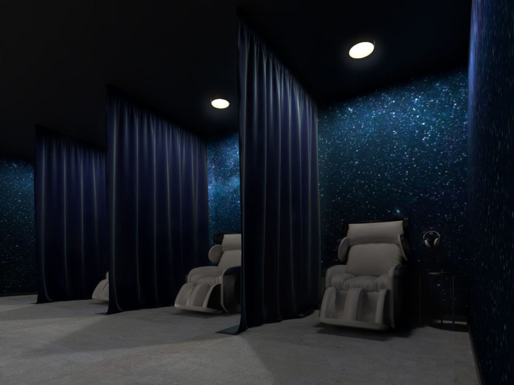 The Beer Spa's Relaxation Lounge with Zero Gravity Massage Chairs